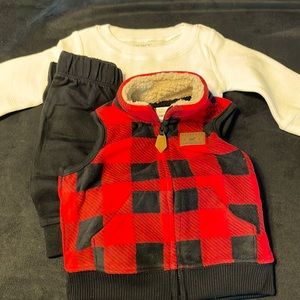 3pc plaid set for baby 0-3M